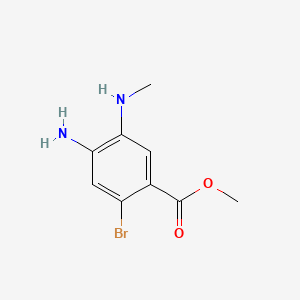 molecular formula C9H11BrN2O2 B14008095 Methyl 4-amino-2-bromo-5-(methylamino)benzoate 