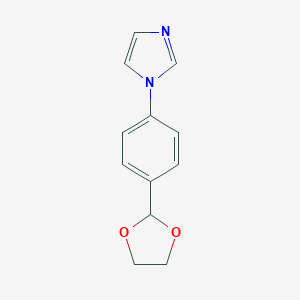 molecular formula C12H12N2O2 B140081 2-((4-Imidazol-1-YL)phenyl)-1,3-dioxolan CAS No. 145937-50-4