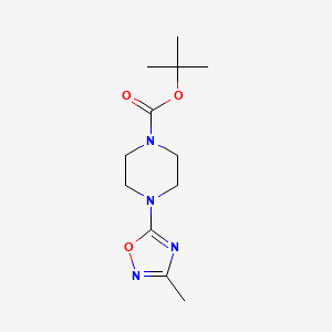 molecular formula C12H20N4O3 B14008111 1-Boc-4-(3-methyl-1,2,4-oxadiazol-5-yl)piperazine 