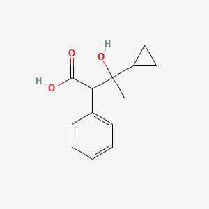 molecular formula C13H16O3 B14008135 3-Cyclopropyl-3-hydroxy-2-phenylbutanoic acid CAS No. 7465-24-9