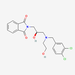 molecular formula C20H20Cl2N2O4 B14008153 (R)-2-(3-((3,4-Dichlorobenzyl)(2-hydroxyethyl)amino)-2-hydroxypropyl)isoindoline-1,3-dione 