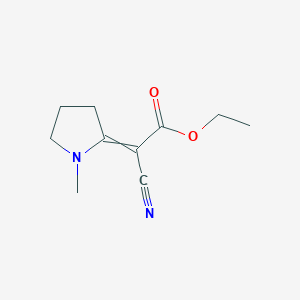 molecular formula C10H14N2O2 B14008175 Ethyl 2-cyano-2-(1-methylpyrrolidin-2-ylidene)acetate CAS No. 21985-16-0