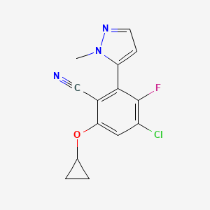 4-Chloro-6-cyclopropoxy-3-fluoro-2-(1-methyl-1H-pyrazol-5-YL)benzonitrile