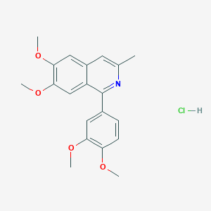 molecular formula C20H22ClNO4 B14008182 1-(3,4-Dimethoxyphenyl)-6,7-dimethoxy-3-methylisoquinoline;hydrochloride CAS No. 20225-93-8