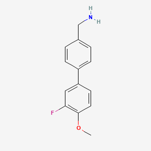 molecular formula C14H14FNO B1400823 [4-(3-Fluoro-4-methoxyphenyl)phenyl]methanamine CAS No. 1183985-17-2