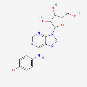 molecular formula C17H19N5O5 B14008241 N-(4-Methoxyphenyl)-9-pentofuranosyl-9H-purin-6-amine CAS No. 29204-77-1