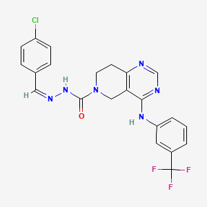 N-[(Z)-(4-chlorophenyl)methylideneamino]-4-[3-(trifluoromethyl)anilino]-7,8-dihydro-5H-pyrido[4,3-d]pyrimidine-6-carboxamide