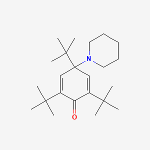 molecular formula C23H39NO B14008278 2,4,6-Tri-tert-butyl-4-(piperidin-1-yl)cyclohexa-2,5-dien-1-one CAS No. 72483-56-8