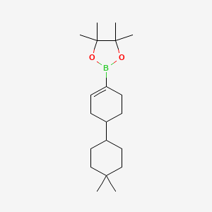 molecular formula C20H35BO2 B14008322 2-[4-(4,4-Dimethylcyclohexyl)cyclohex-1-en-1-yl]-4,4,5,5-tetramethyl-1,3,2-dioxaborolane 