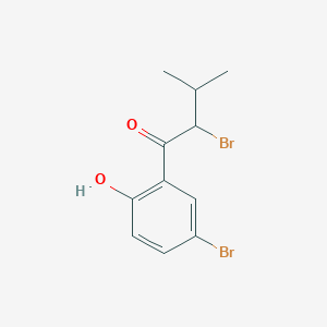 molecular formula C11H12Br2O2 B14008368 2-Bromo-1-(5-bromo-2-hydroxyphenyl)-3-methylbutan-1-one CAS No. 19019-22-8