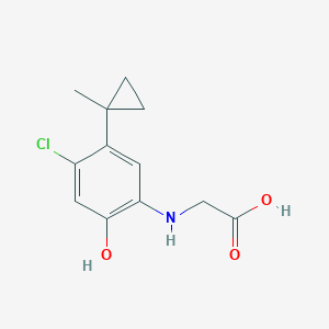 molecular formula C12H14ClNO3 B14008396 (4-Chloro-2-hydroxy-5-(1-methylcyclopropyl)phenyl)glycine 