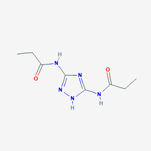 molecular formula C8H13N5O2 B14008403 N-[5-(Propanoylamino)-2H-1,2,4-triazol-3-YL]propanamide CAS No. 80616-57-5