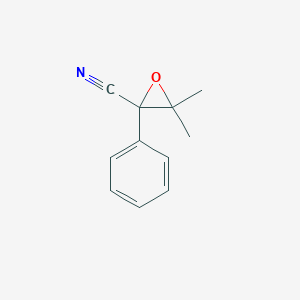 molecular formula C11H11NO B14008404 3,3-Dimethyl-2-phenyl-oxirane-2-carbonitrile CAS No. 5445-32-9