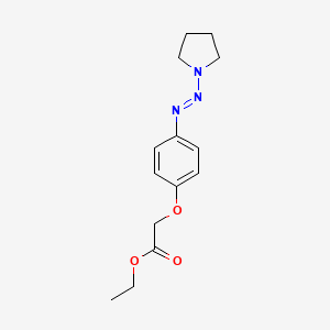 molecular formula C14H19N3O3 B14008418 Ethyl 2-(4-pyrrolidin-1-yldiazenylphenoxy)acetate CAS No. 34153-38-3