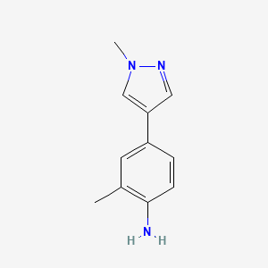 molecular formula C11H13N3 B1400843 2-甲基-4-(1-甲基-1H-吡唑-4-基)苯胺 CAS No. 1182990-80-2