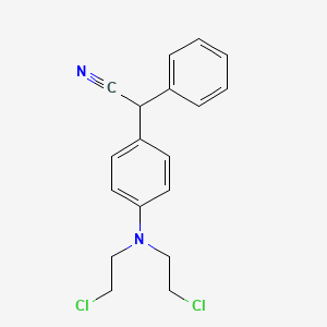 molecular formula C18H18Cl2N2 B14008438 {4-[Bis(2-chloroethyl)amino]phenyl}(phenyl)acetonitrile CAS No. 13196-54-8