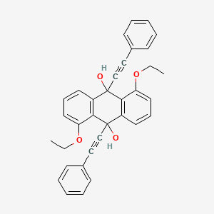 molecular formula C34H28O4 B14008498 1,5-Diethoxy-9,10-bis(2-phenylethynyl)anthracene-9,10-diol CAS No. 53134-82-0