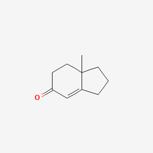 molecular formula C10H14O B14008516 7a-Methyl-1,2,3,6,7,7a-hexahydro-5H-inden-5-one CAS No. 17299-55-7