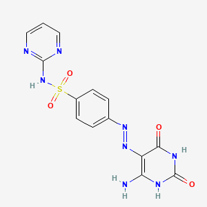 molecular formula C14H12N8O4S B14008551 4-[(2Z)-2-(4-Amino-2,6-dioxo-1,6-dihydropyrimidin-5(2H)-ylidene)hydrazinyl]-N-(pyrimidin-2-yl)benzene-1-sulfonamide CAS No. 52477-27-7