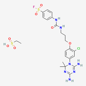 4-[3-[2-Chloro-4-(4,6-diamino-2,2-dimethyl-1,3,5-triazin-1-yl)phenoxy]propylcarbamoylamino]benzenesulfonyl fluoride