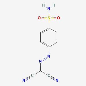 molecular formula C9H7N5O2S B14008565 Benzenesulfonamide, p-((dicyanomethyl)azo)- CAS No. 90323-46-9