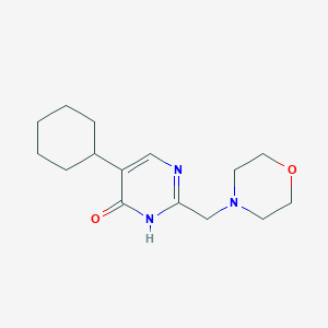 molecular formula C15H23N3O2 B14008583 5-cyclohexyl-2-(morpholin-4-ylmethyl)-1H-pyrimidin-6-one CAS No. 63743-60-2