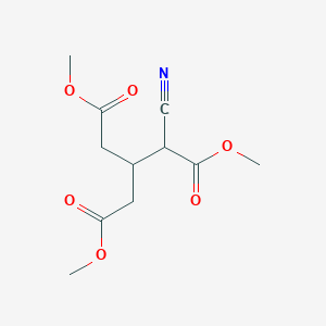 molecular formula C11H15NO6 B14008598 Dimethyl 2-cyano-3-(2-methoxy-2-oxoethyl)pentanedioate CAS No. 91248-71-4