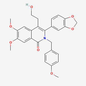 3-(Benzo[d][1,3]dioxol-5-yl)-4-(2-hydroxyethyl)-6,7-dimethoxy-2-(4-methoxybenzyl)isoquinolin-1(2H)-one