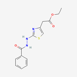 molecular formula C14H15N3O3S B14008677 Ethyl 2-[2-(2-benzoylhydrazinyl)-1,3-thiazol-4-yl]acetate CAS No. 66870-61-9