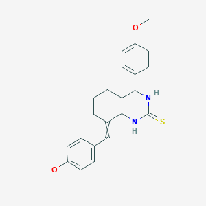 molecular formula C23H24N2O2S B14008687 4-(4-Methoxyphenyl)-8-[(4-methoxyphenyl)methylidene]-1,3,4,5,6,7-hexahydroquinazoline-2-thione 