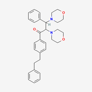 molecular formula C31H36N2O3 B14008706 2,3-Bis(morpholin-4-yl)-3-phenyl-1-[4-(2-phenylethyl)phenyl]propan-1-one CAS No. 5429-97-0