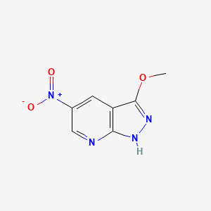 molecular formula C7H6N4O3 B1400872 3-甲氧基-5-硝基-1H-吡唑并[3,4-B]吡啶 CAS No. 1186614-21-0