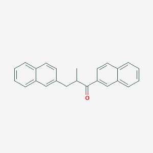 molecular formula C24H20O B14008724 2-Methyl-1,3-dinaphthalen-2-ylpropan-1-one CAS No. 39575-74-1