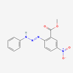 molecular formula C14H12N4O4 B14008747 Methyl 2-anilinodiazenyl-5-nitro-benzoate CAS No. 60042-01-5