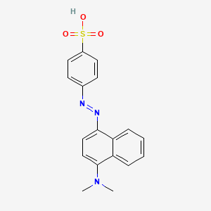 molecular formula C18H17N3O3S B14008758 4-{(E)-[4-(Dimethylamino)naphthalen-1-yl]diazenyl}benzene-1-sulfonic acid CAS No. 7467-30-3