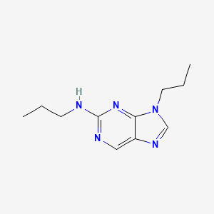 molecular formula C11H17N5 B14008776 N,9-dipropylpurin-2-amine CAS No. 91194-67-1