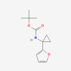 molecular formula C12H17NO3 B1400880 tert-Butyl (1-(furan-2-yl)cyclopropyl)carbamate CAS No. 1159734-58-3