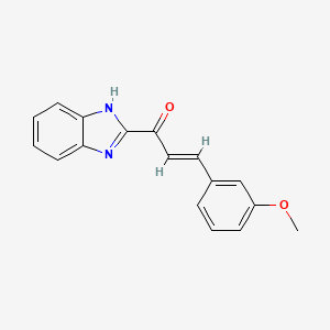 molecular formula C17H14N2O2 B14008809 (E)-1-(1H-Benzo[d]imidazol-2-yl)-3-(3-methoxyphenyl)prop-2-en-1-one 