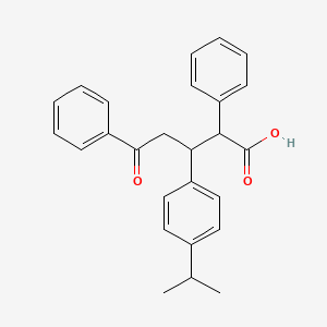 molecular formula C26H26O3 B14008813 5-Oxo-2,5-diphenyl-3-(4-propan-2-ylphenyl)pentanoic acid CAS No. 59771-79-8