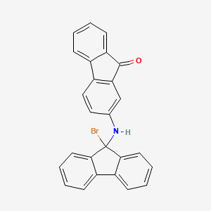 molecular formula C26H16BrNO B14008817 2-[(9-Bromo-9h-fluoren-9-yl)amino]-9h-fluoren-9-one CAS No. 3405-17-2