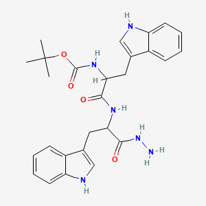 molecular formula C27H32N6O4 B14008845 Boc-DL-Trp-DL-Trp-NHNH2 CAS No. 72156-64-0