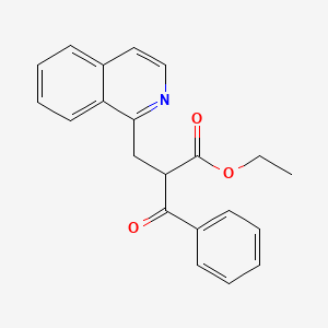 molecular formula C21H19NO3 B14008869 Ethyl 2-(isoquinolin-1-ylmethyl)-3-oxo-3-phenylpropanoate CAS No. 87365-05-7