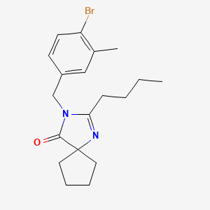 3-[(4-Bromo-3-methylphenyl)methyl]-2-butyl-1,3-diazaspiro[4.4]non-1-en-4-one