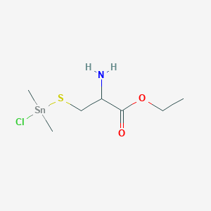 molecular formula C7H16ClNO2SSn B14008916 Ethyl S-[chloro(dimethyl)stannyl]cysteinate CAS No. 74058-32-5