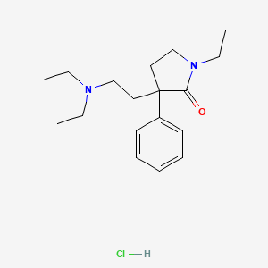 molecular formula C18H29ClN2O B14008923 3-(2-Diethylaminoethyl)-1-ethyl-3-phenylpyrrolidin-2-one hydrochloride CAS No. 7512-13-2