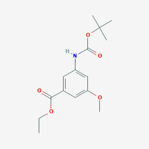 molecular formula C15H21NO5 B1400893 Ethyl 3-((tert-butoxycarbonyl)amino)-5-methoxybenzoate CAS No. 1292317-96-4