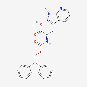 molecular formula C26H23N3O4 B14008970 (alphaS)-alpha-[[(9H-Fluoren-9-ylmethoxy)carbonyl]amino]-1-methyl-1H-pyrrolo[2,3-b]pyridine-3-propanoic acid 