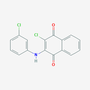 molecular formula C16H9Cl2NO2 B14008991 2-Chloro-3-(3-chloroanilino)naphthalene-1,4-dione CAS No. 64505-80-2