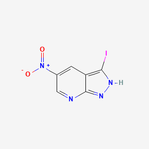 molecular formula C6H3IN4O2 B1400900 3-Iodo-5-nitro-1H-pyrazolo[3,4-b]pyridine CAS No. 1186609-70-0