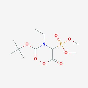 molecular formula C11H21NO7P- B14009025 2-Dimethoxyphosphoryl-2-[ethyl-[(2-methylpropan-2-yl)oxycarbonyl]amino]acetate 